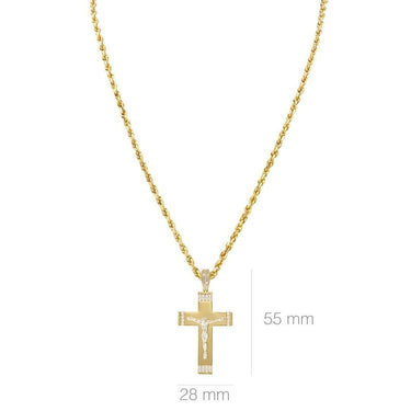 Yellow Diamond Cross Pendant in 10k Yellow Gold 0.20 Ctw
